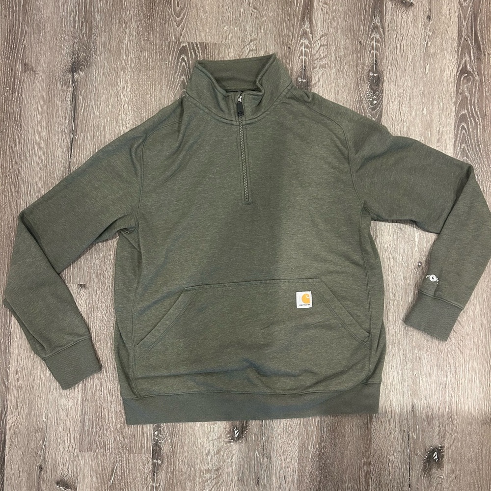 Carhartt Men's Forest Green Quarter Zip Sweater